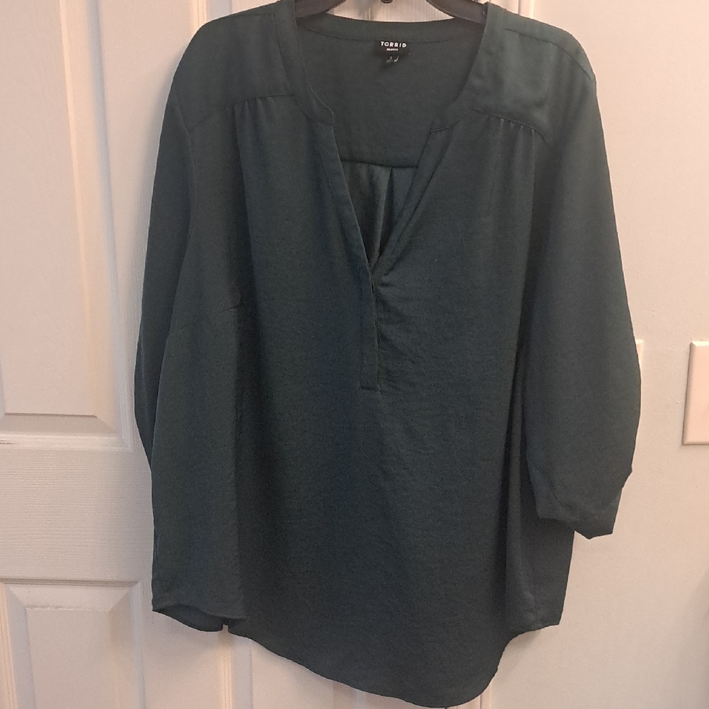 Torrid Deep Green Blouse